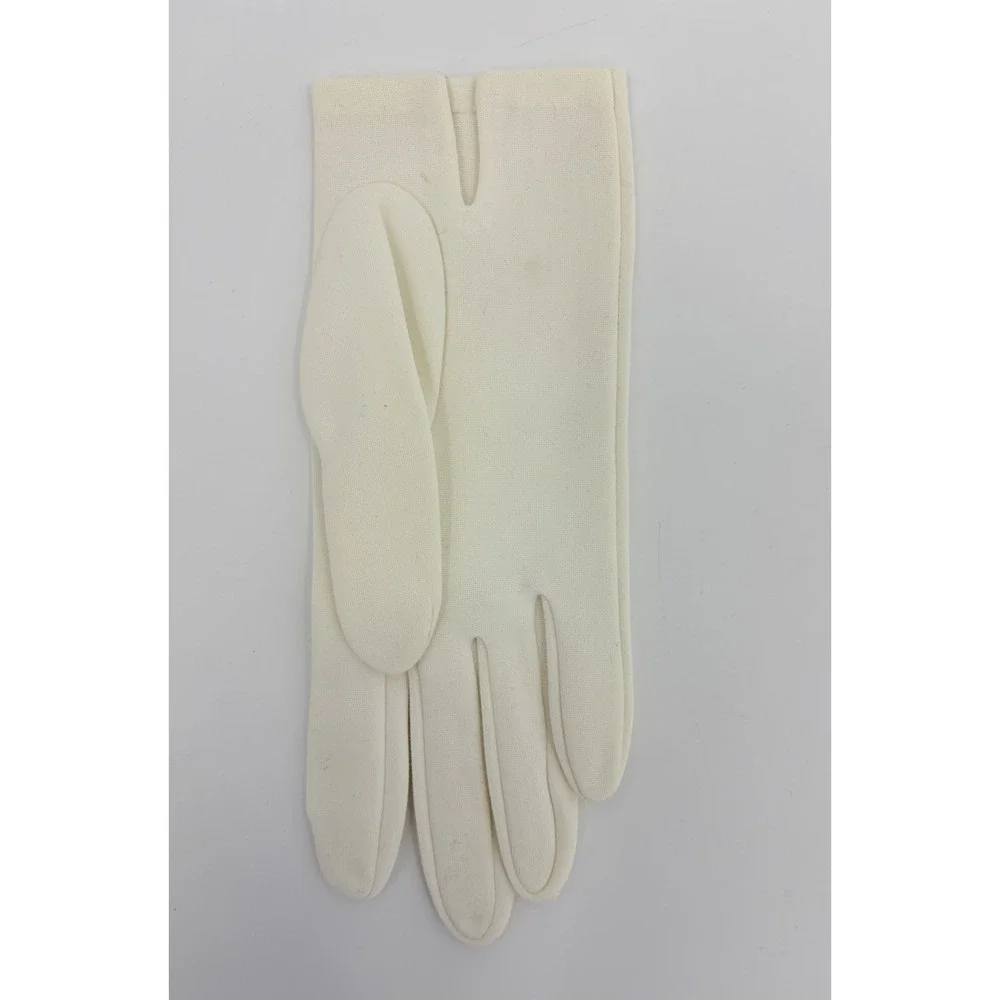 Vintage Miss Aris Women's White Nylon Gloves One Size Stretch
